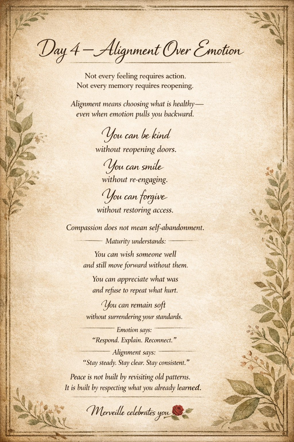 🌿 Day 4 — Alignment Over Emotion