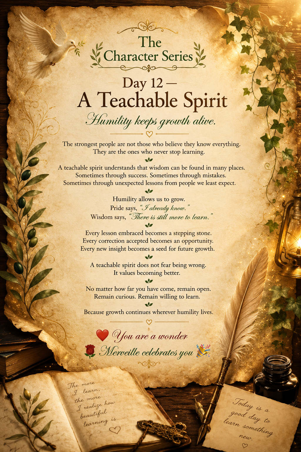 Day 12 — A Teachable Spirit