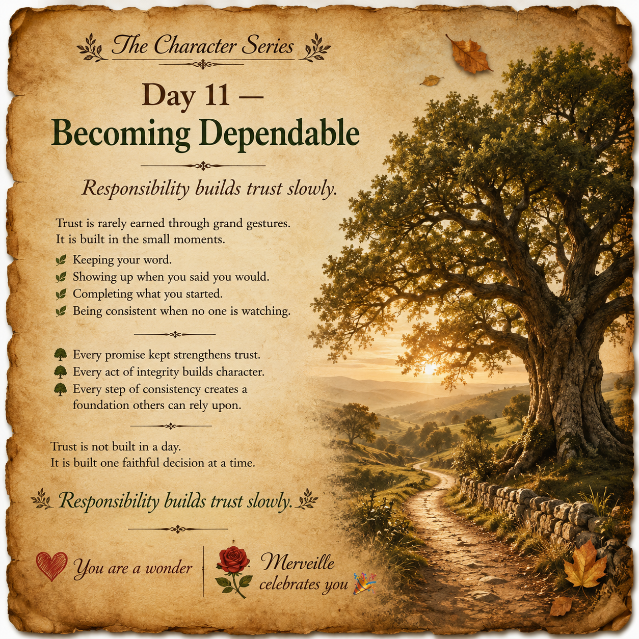 Day 11 — Becoming Dependable