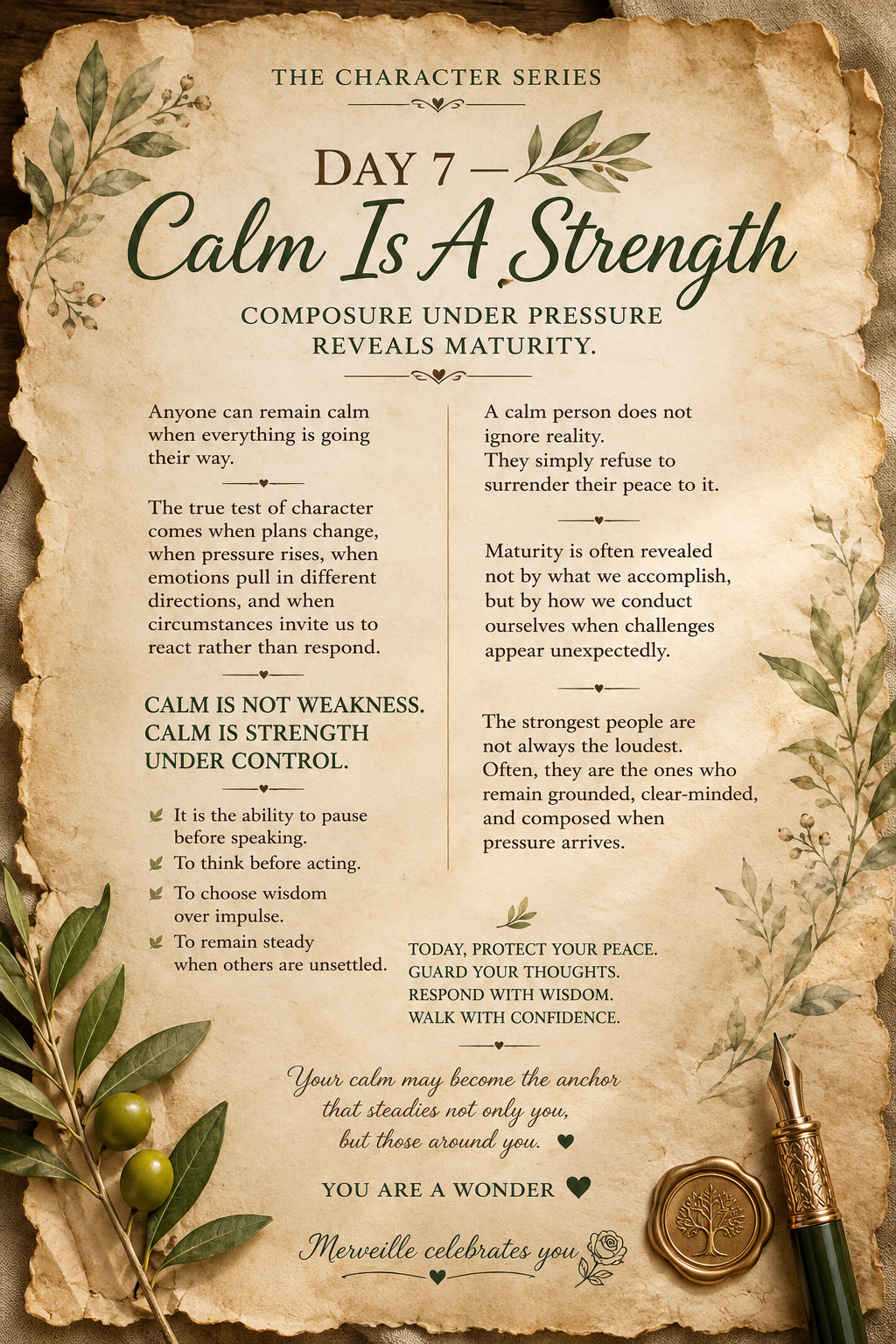 🌿 Day 7 — Calm Is A Strength