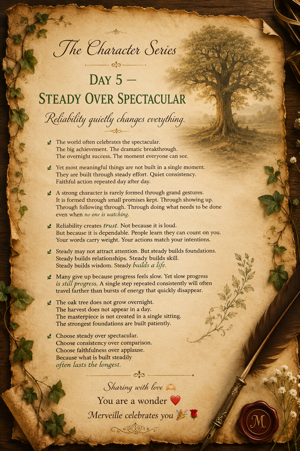 Day 5 — Steady Over Spectacular