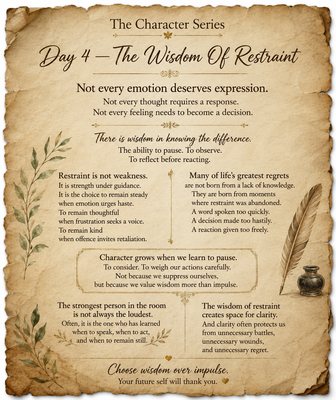 Day 4 — The Wisdom Of Restraint