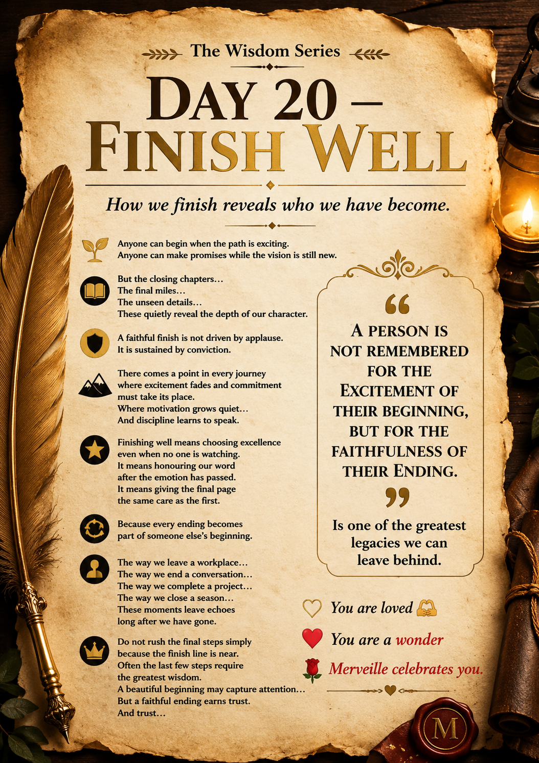 Day 20 — Finish Well