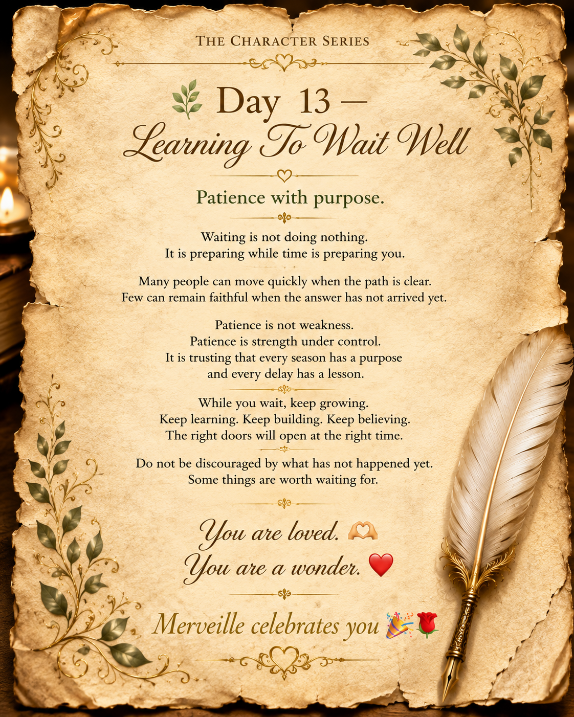 🌿 Day 13 — Learning To Wait Well